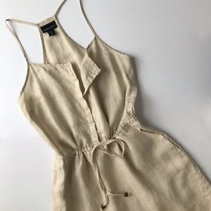 Cynthia Rowley 100% linen beige pocket sun dress!